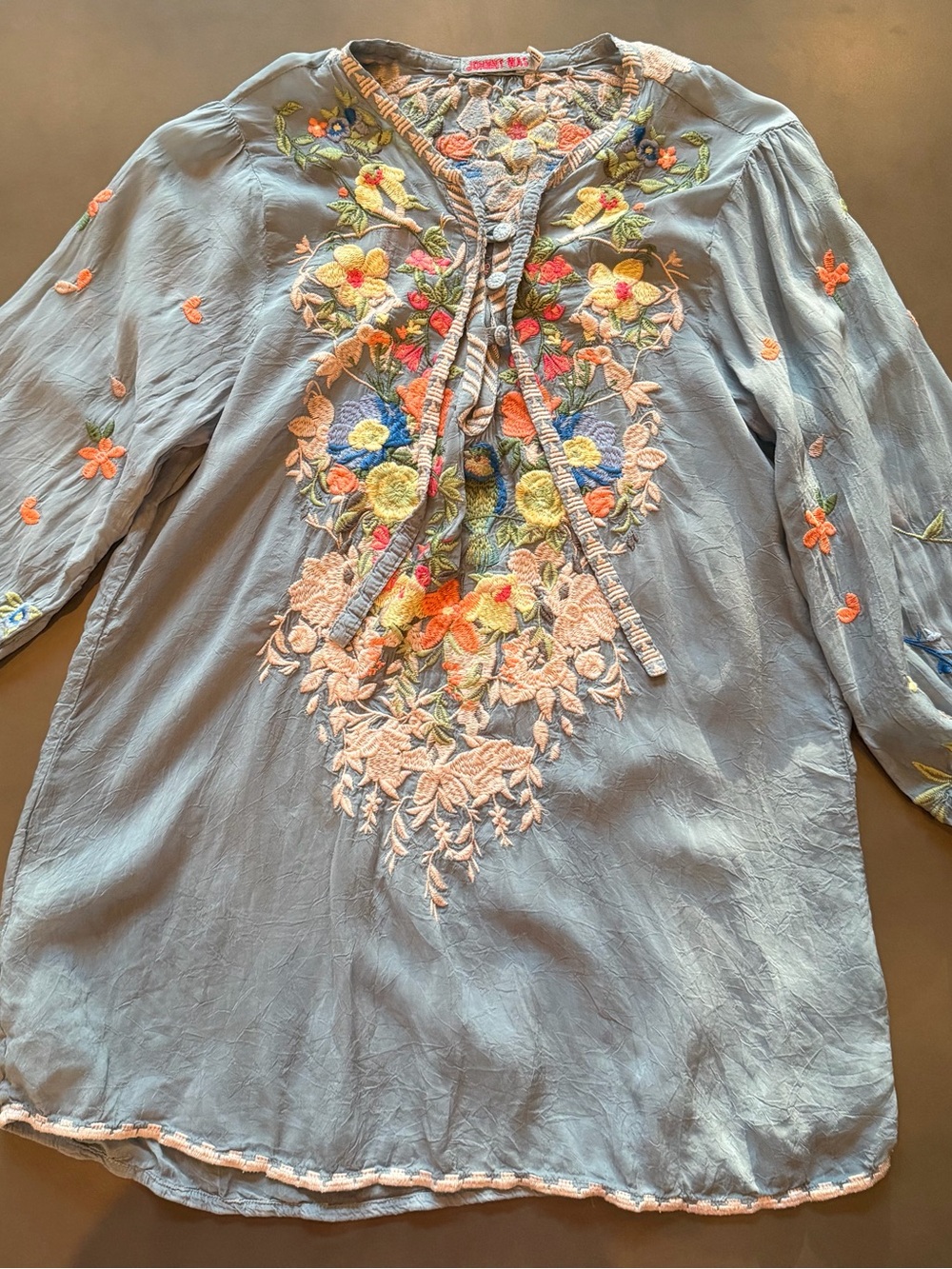 Johnny Was Taifa Embroidered V-Neck Floral Tunic, SZ Small… on website for $150 - Picture 3 of 10